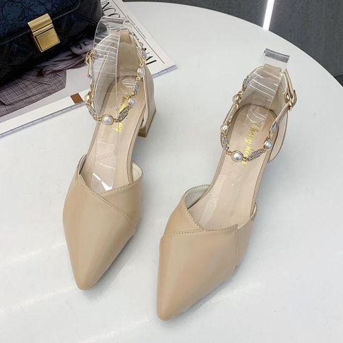 Fashion pointed toe lady sandals fairy shoes beige 35 | Thisshop
