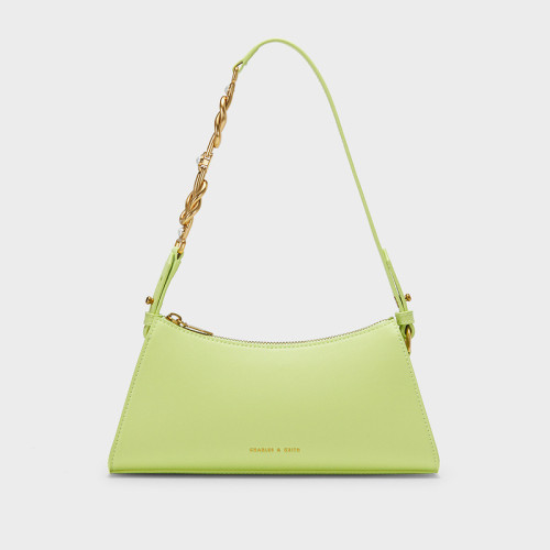 CHARLES＆KEITH Solid Soulder Bag ถุงใต้วงแขนสีทึบ CK2-20160106 Green ...