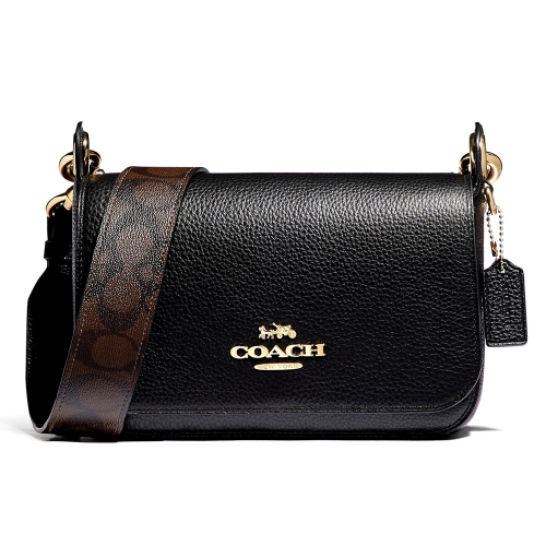 COACH F77979 SMALL JES MESSENGER WITH SIGNATURE CANVAS STRAP (IMBLK