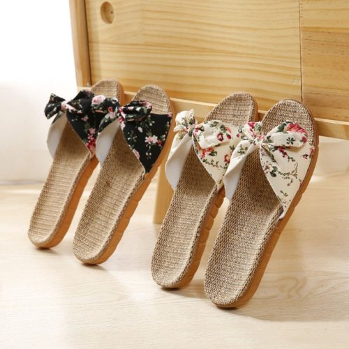 Non-New Womens Flax Slippers Summer Casual Slides Beach Shoes Ladies ...