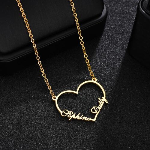 Atoztide 2020 New Customized Fashion Stainless Steel Name 2 Name Heart ...