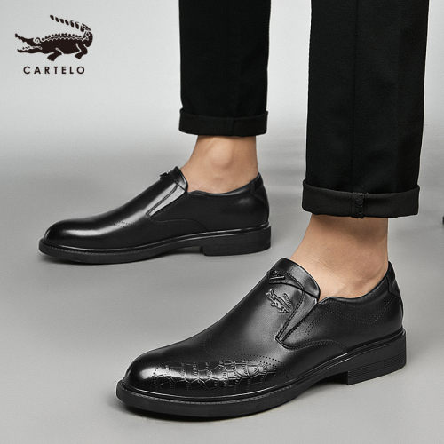 Cartelo Leather Shoes Men Business Formal Wear Middle-Aged Men Dad ...