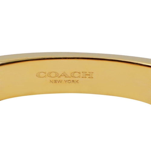 กำไล COACH Signature Push Hinged Bangle Bracelet Jewelry Gold Chalk