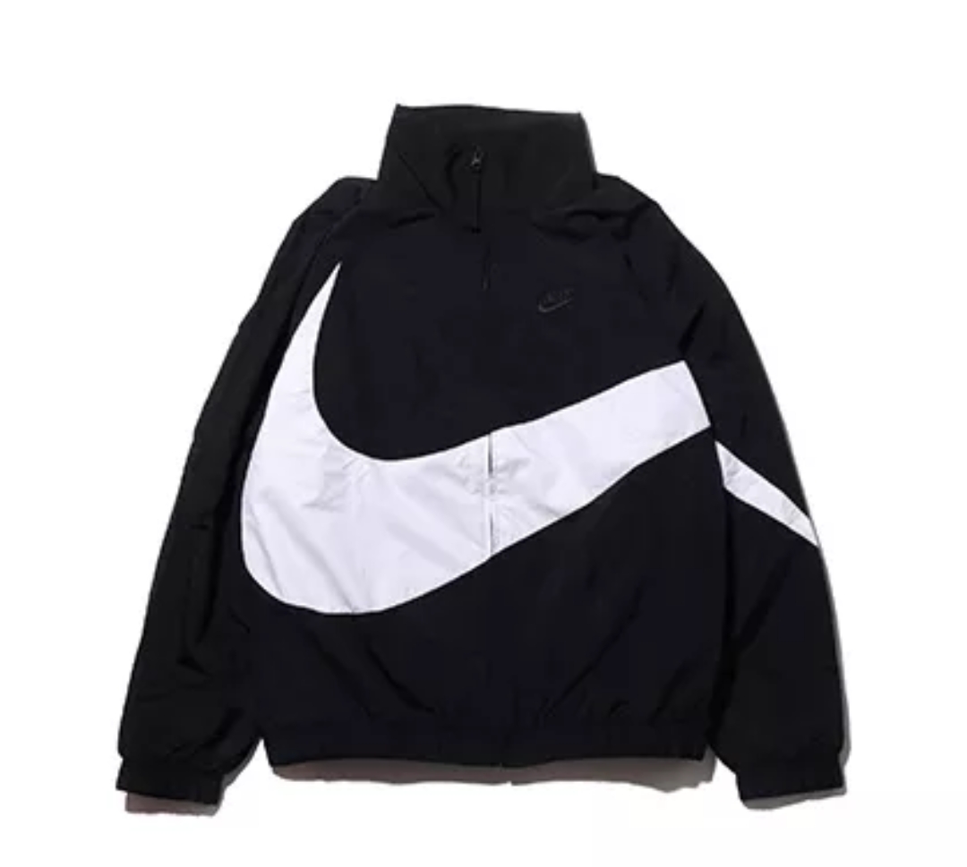 NIKE BIG Swoosh Sportswear Jacket AR3133 010 S BK WHITE Thisshop