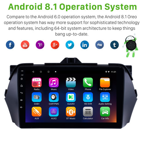 Android 10 Car GPS 9 Inch Bluetooth Navigation for Suzuki Alivio 2016