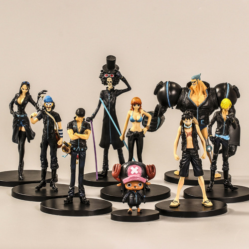 One Piece Anime Figures Black Straw Hat Pirates Luffy Zoro Sanji Nami