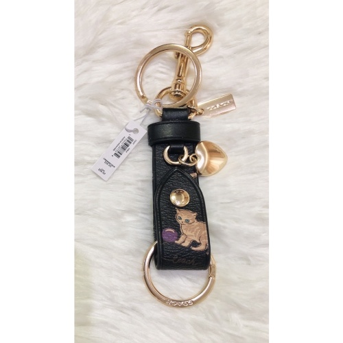 (ส่งฟรี) COACH TRIGGER SNAP BAG CHARM WITH CAT PRINT พวงกุญแจ ไม่มีถุง
